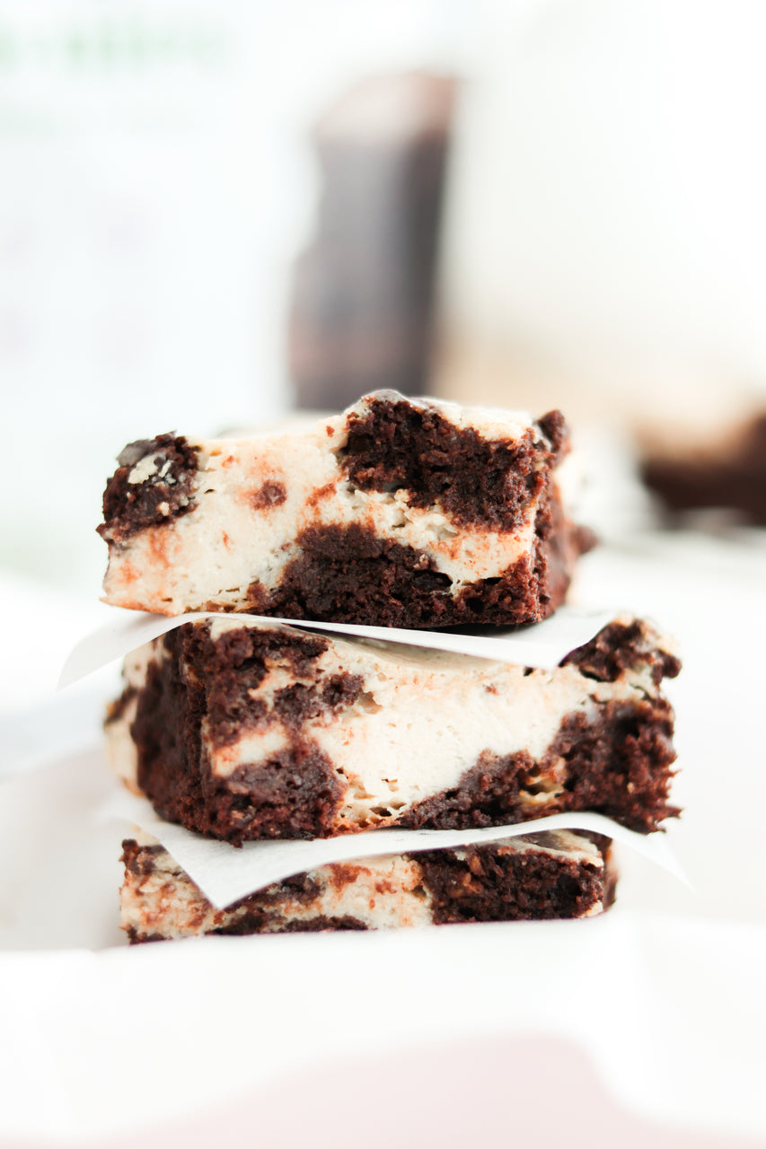 Cuadros de Brownie con Cheesecake