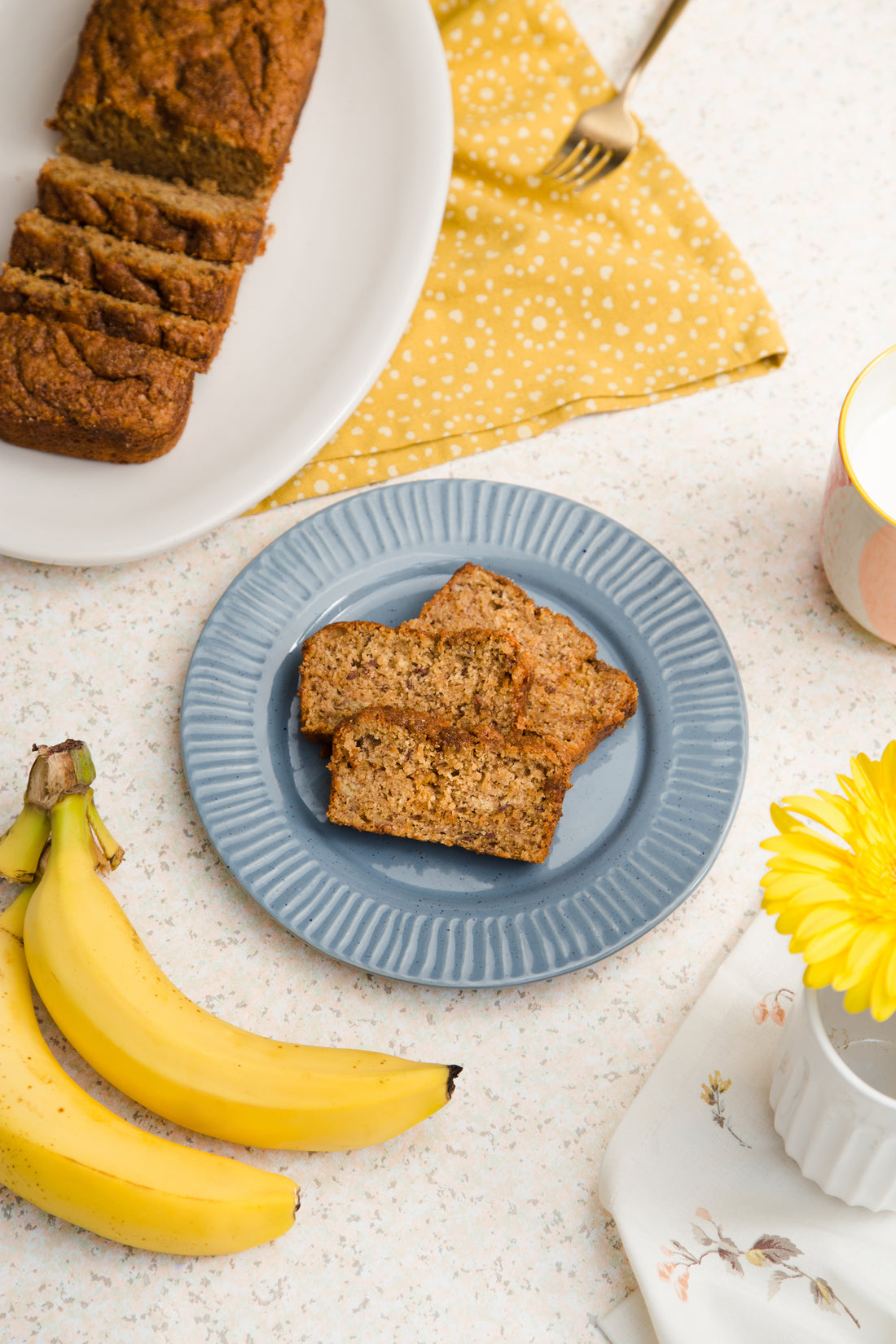 Pan de plátano con swirl de canela