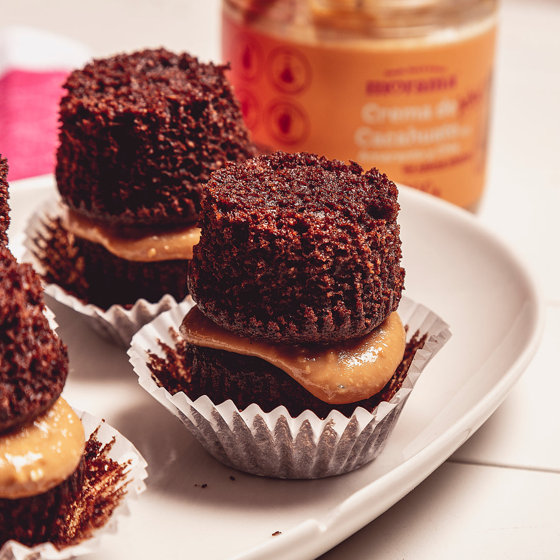 Brownies con Crema de Cacahuate