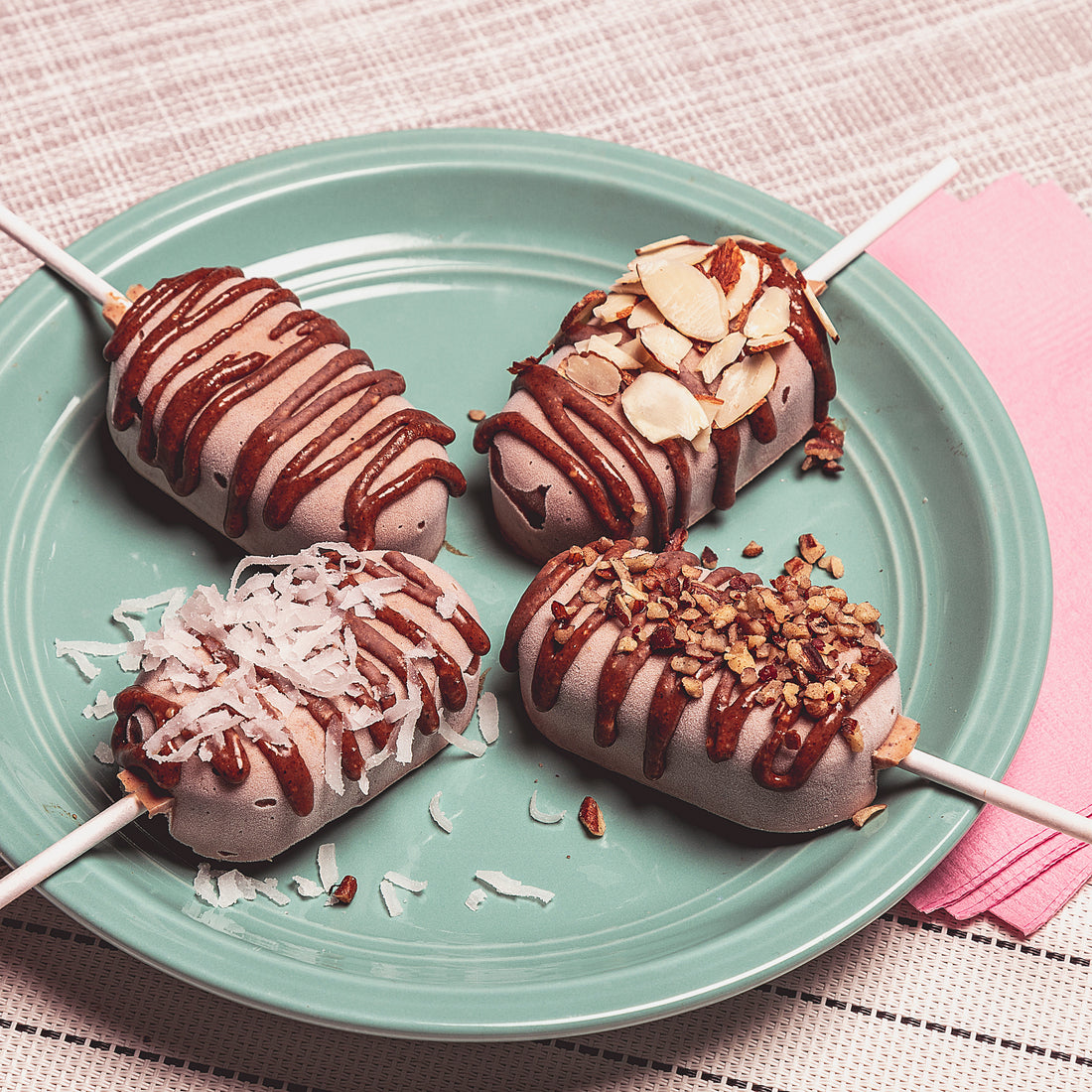 Paletas de helado de chocolate