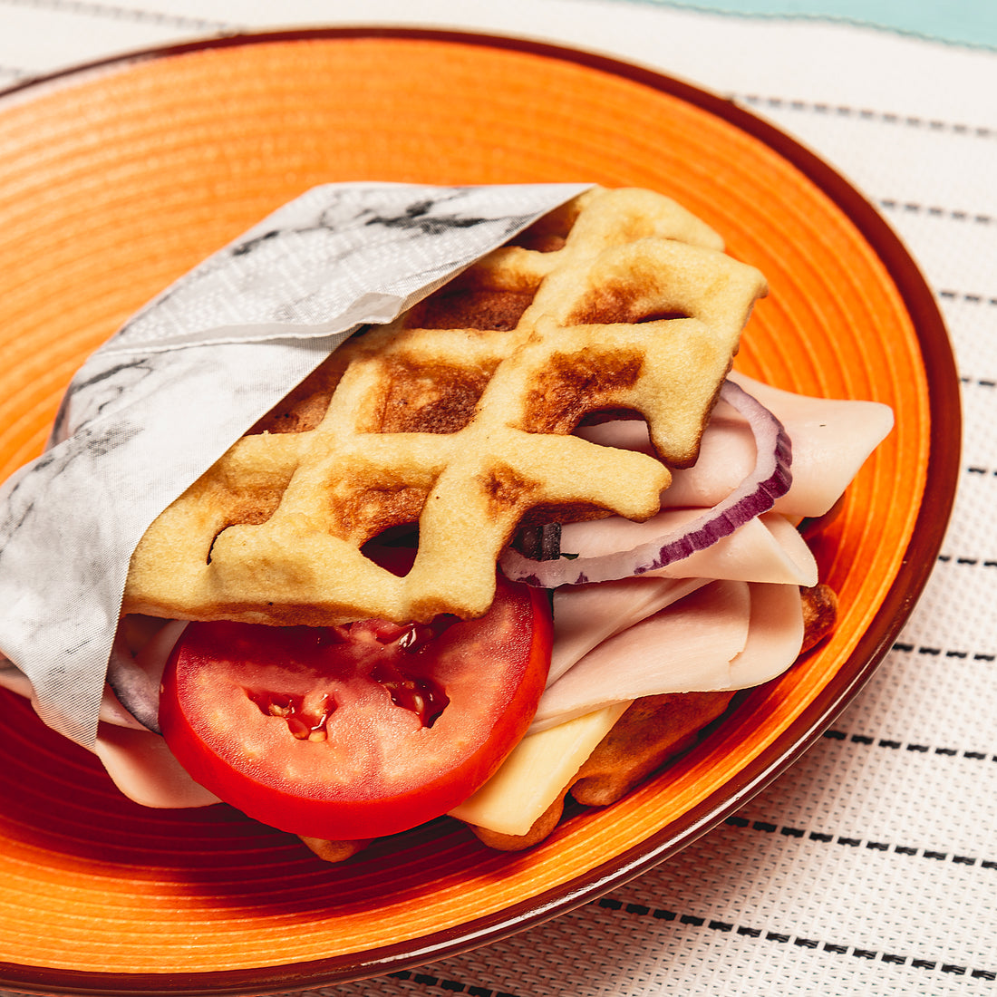 Sandwich de waffle keto