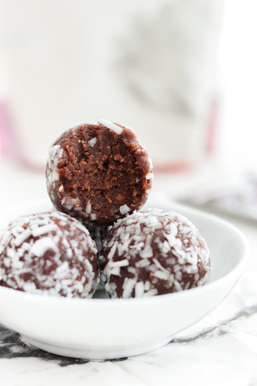 Trufas de Brownie de Coco (sin horno)
