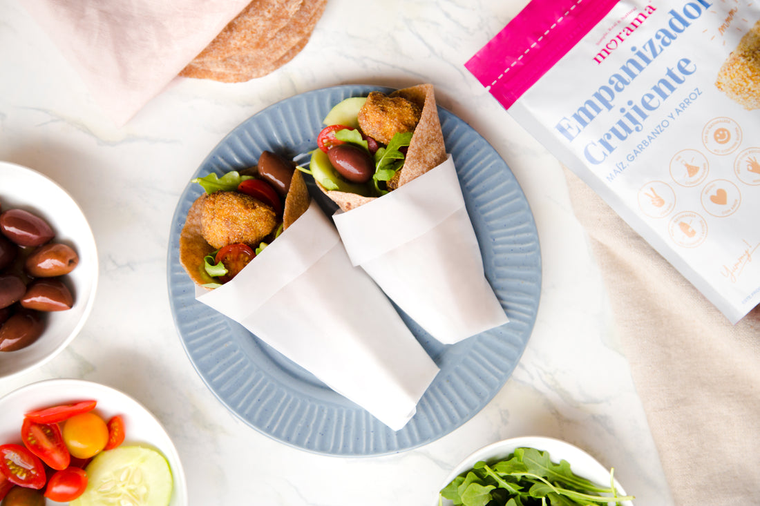 Wraps de coliflor empanizada