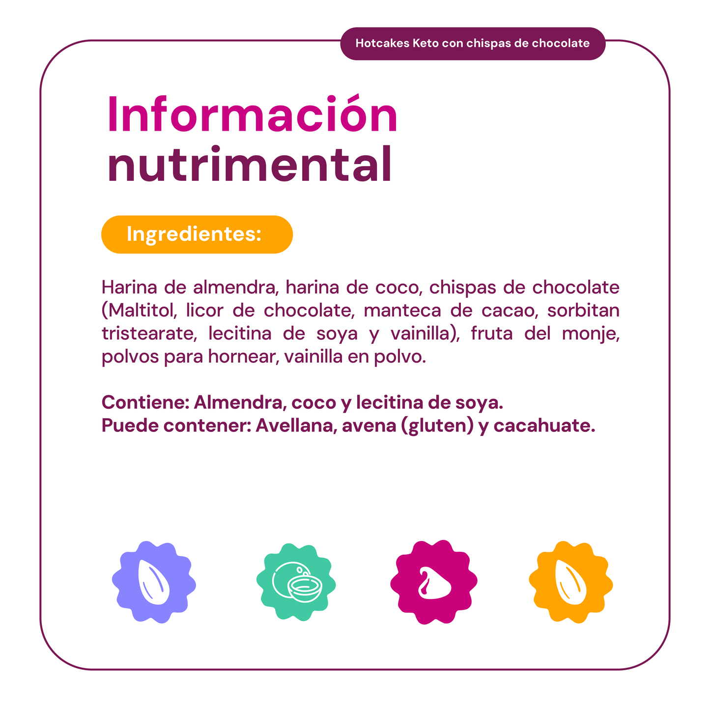 6 Piezas Harina para Hotcakes Keto con Chispas de Chocolate