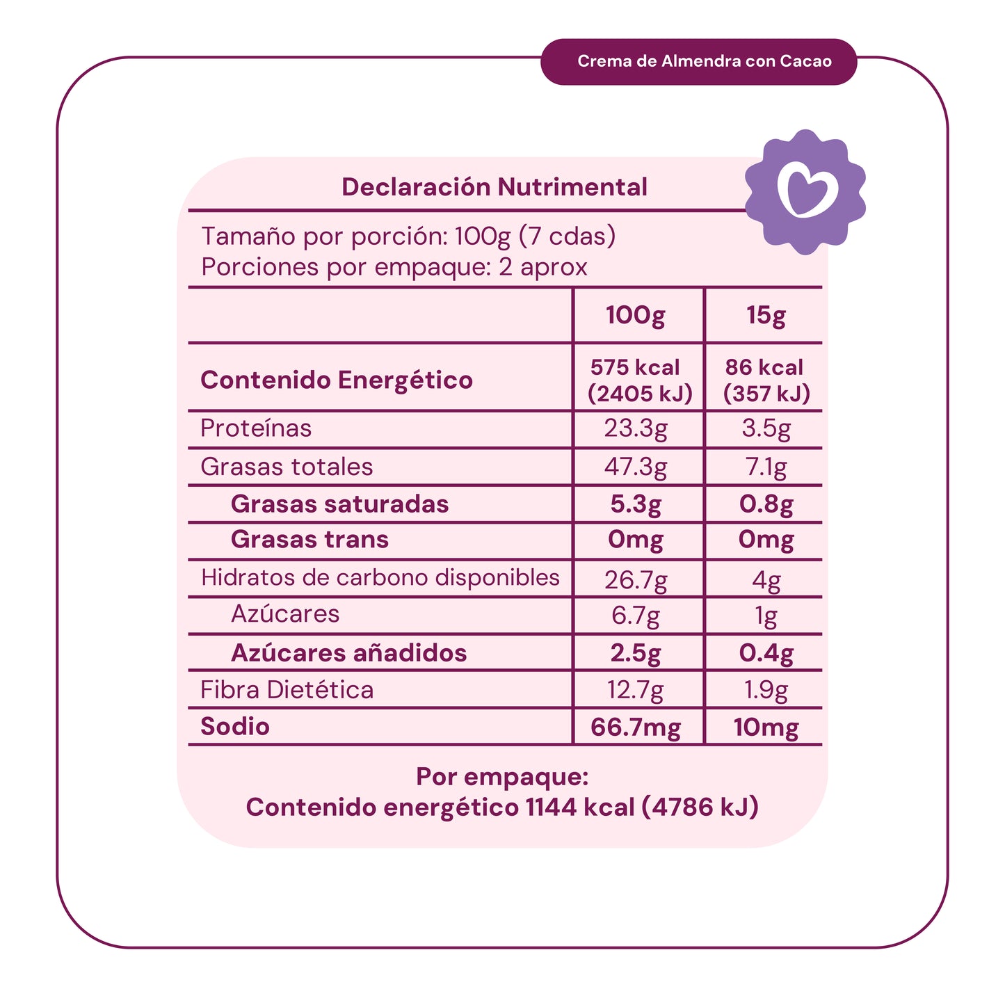 6 Piezas Crema de Almendra con Cacao