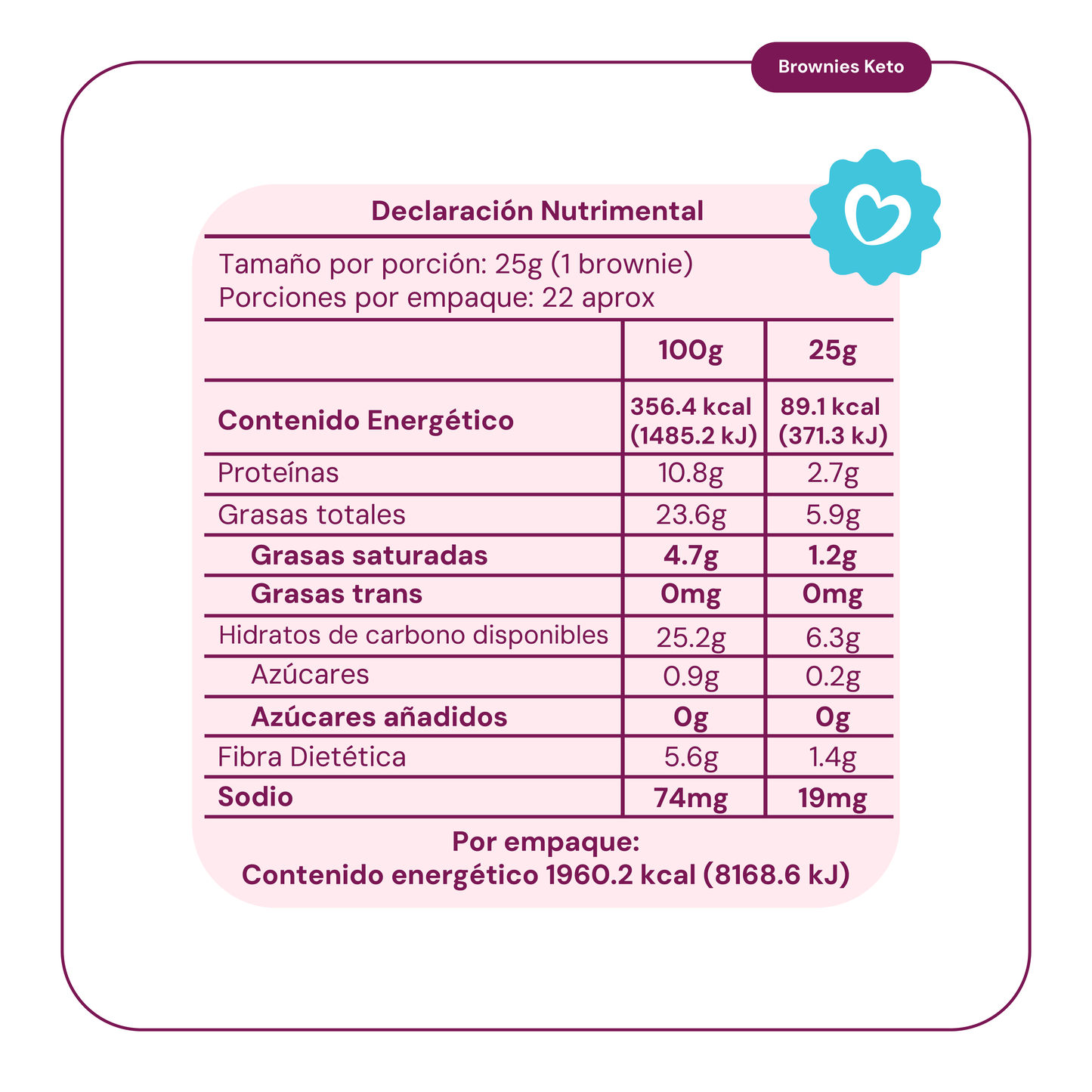 6 Piezas Harina para Brownies Keto