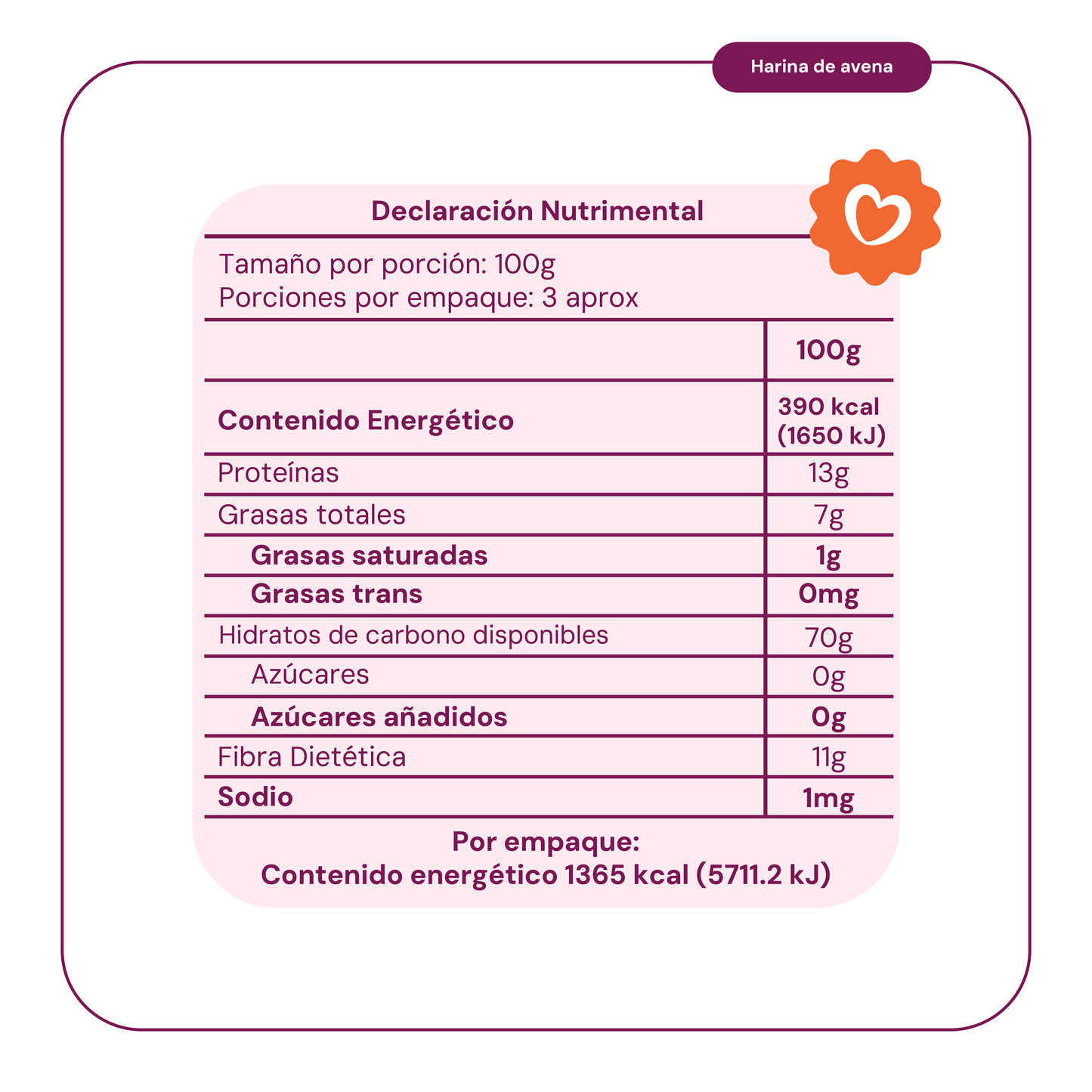 6 Piezas Harina de Avena