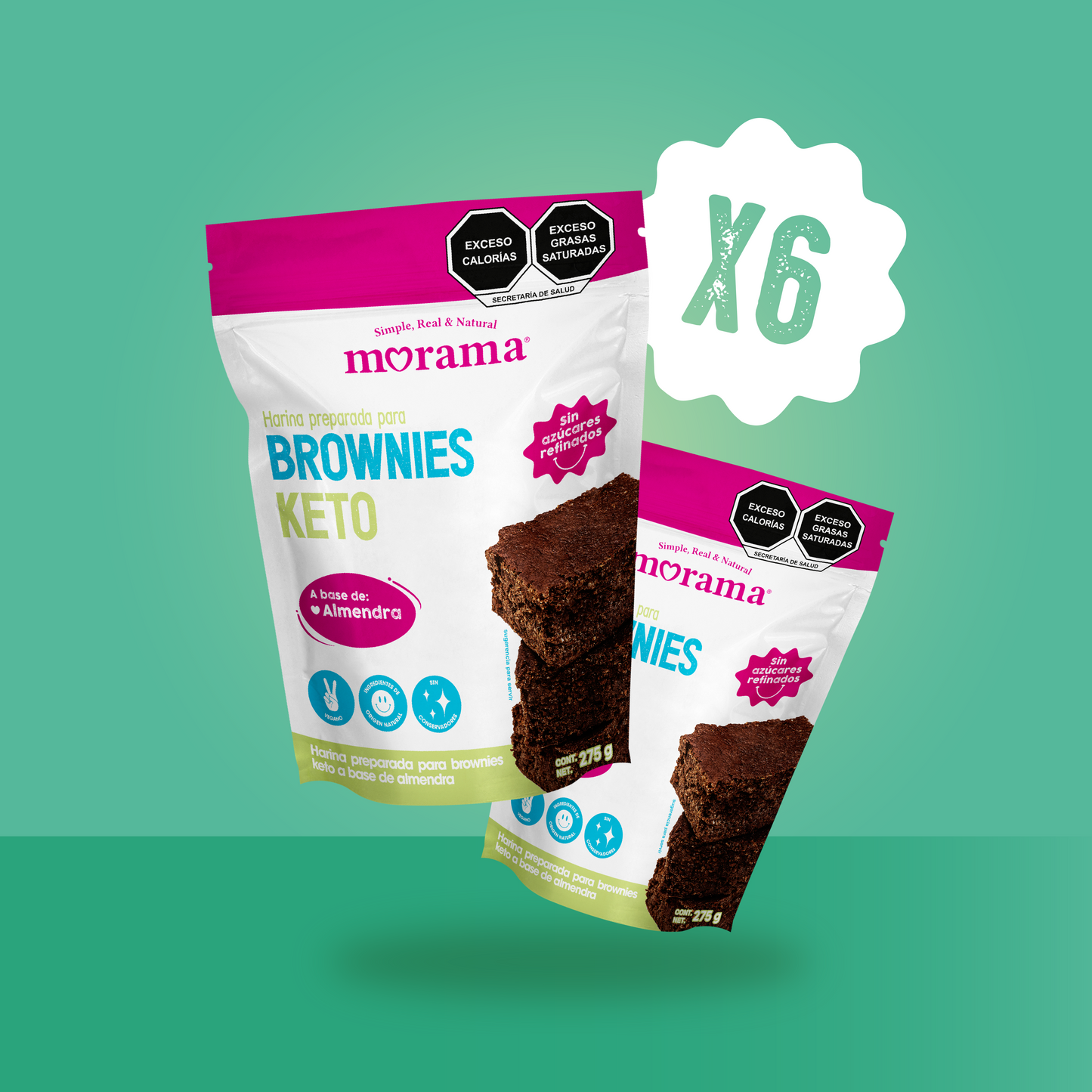 6 Piezas Harina para Brownies Keto