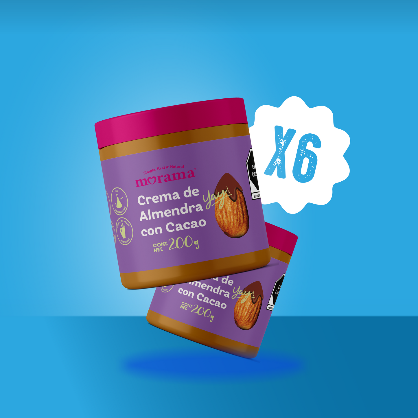 6 Piezas Crema de Almendra con Cacao