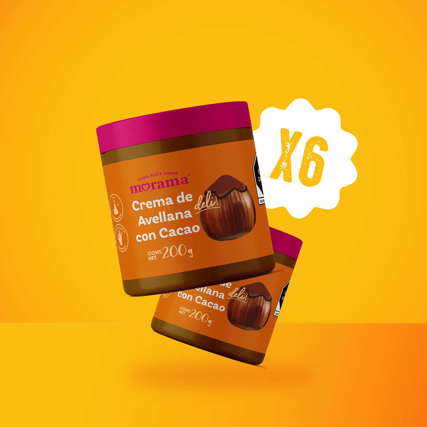 6 Piezas Crema de Avellana con Cacao