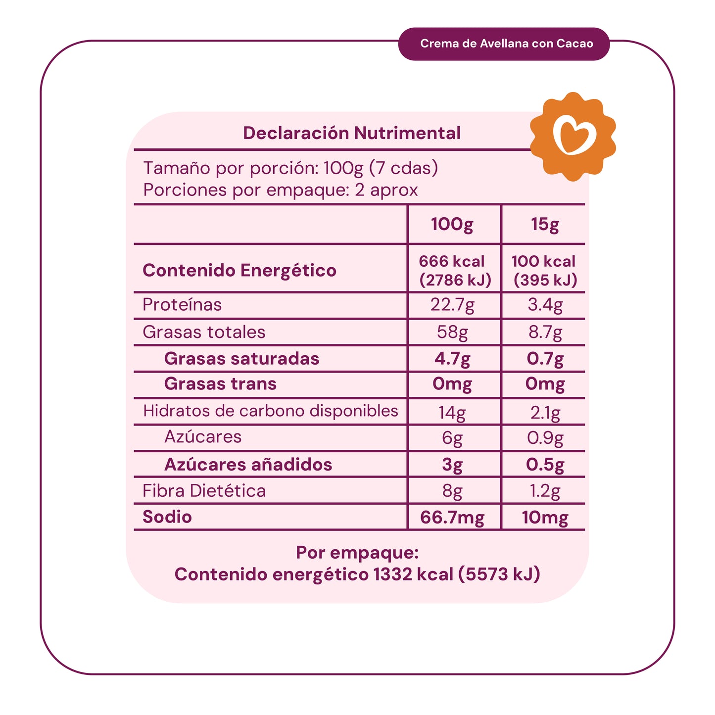 6 Piezas Crema de Avellana con Cacao
