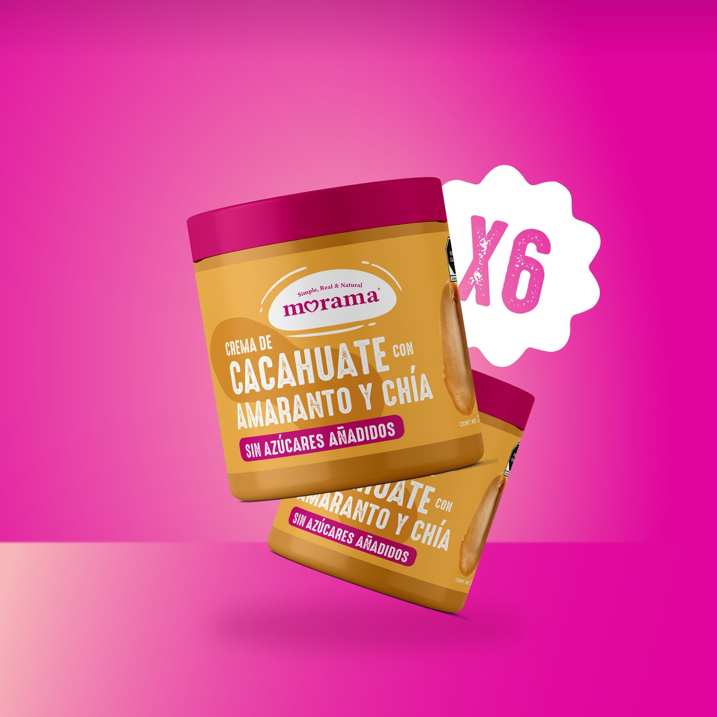 6 Piezas Crema de Cacahuate con Amaranto y Chía