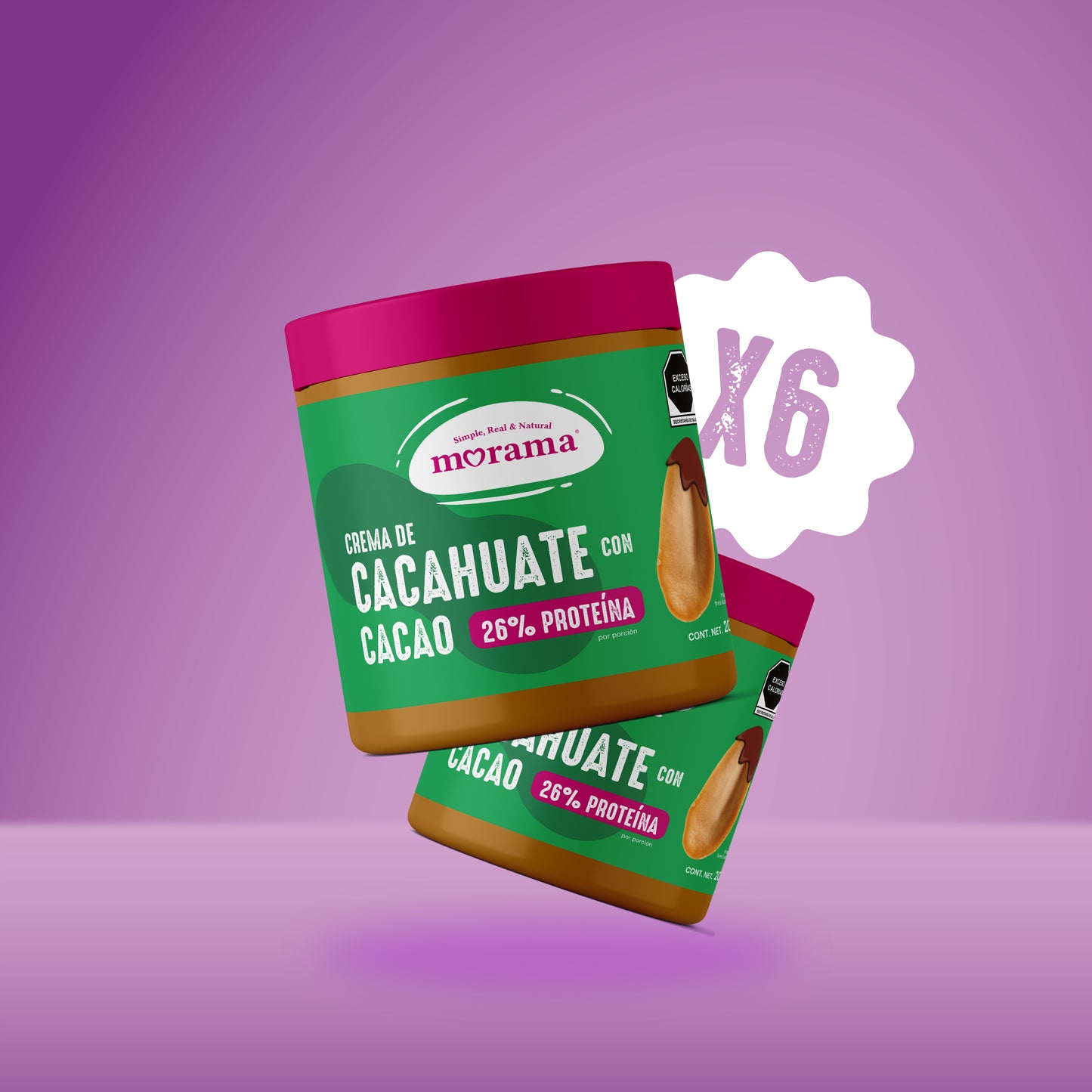 6 Piezas Crema de Cacahuate con Cacao