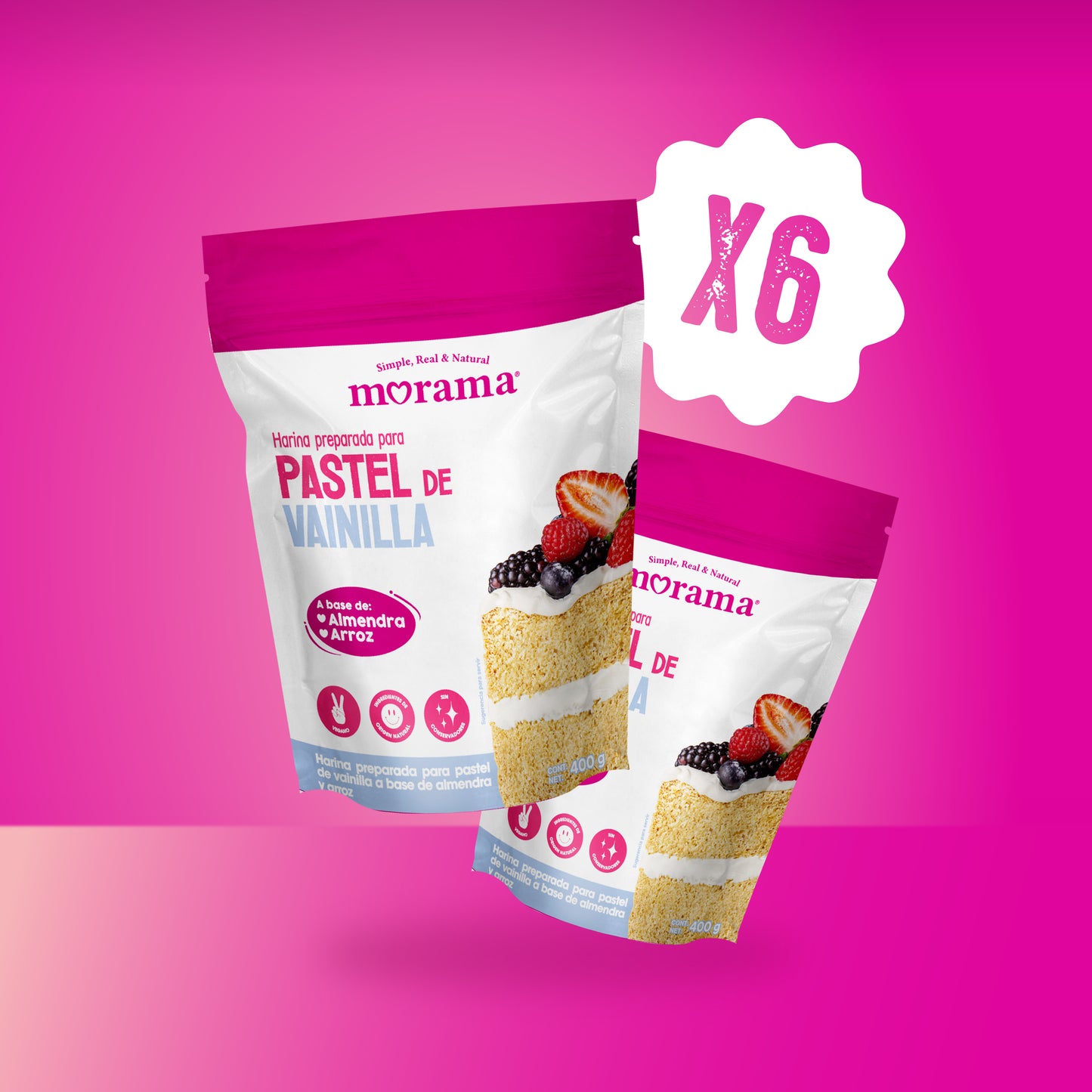 6 Piezas Harina para Pastel Vainilla