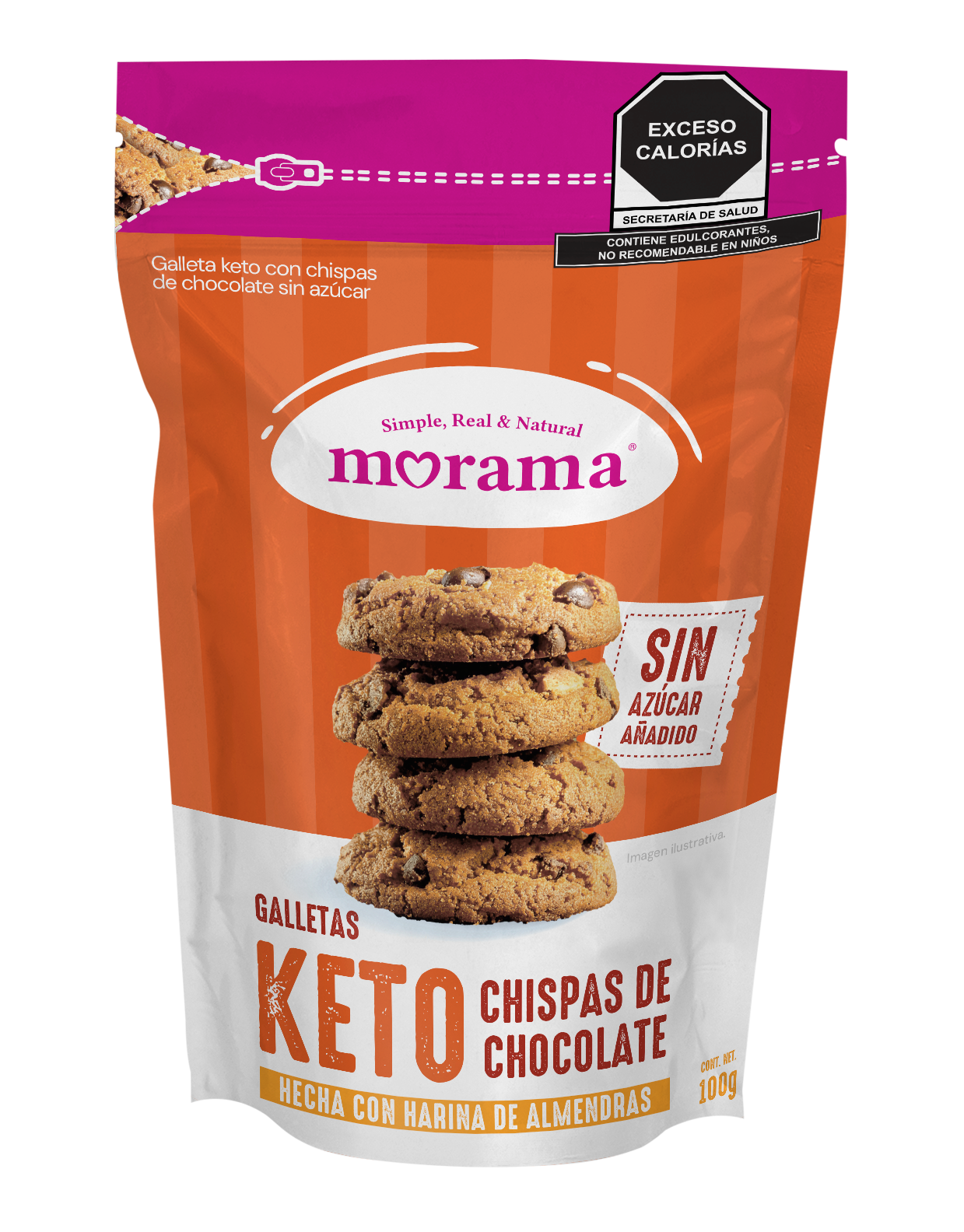Galletas Keto con chispas de chocolate 100g