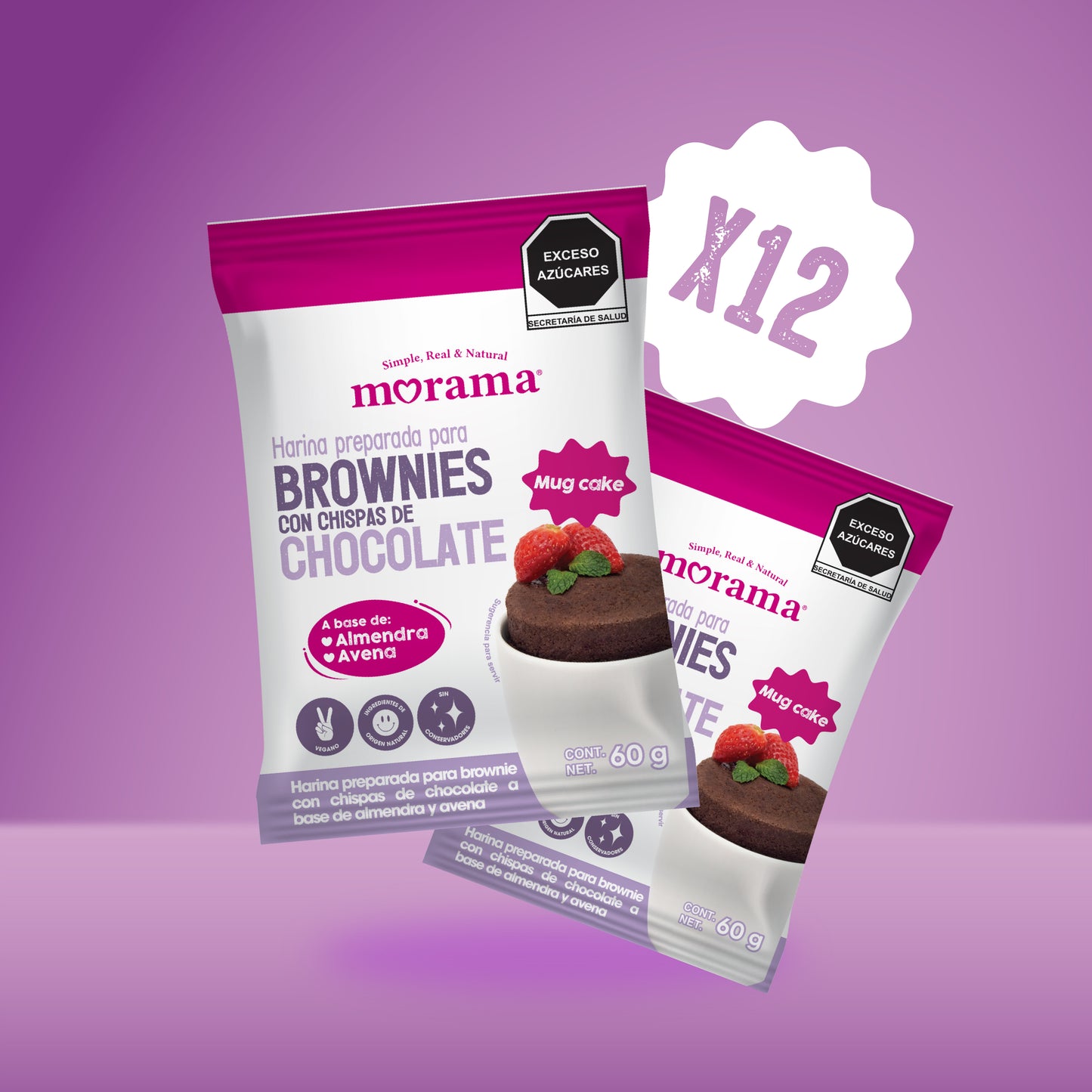 12 Sachets Harina para Brownies