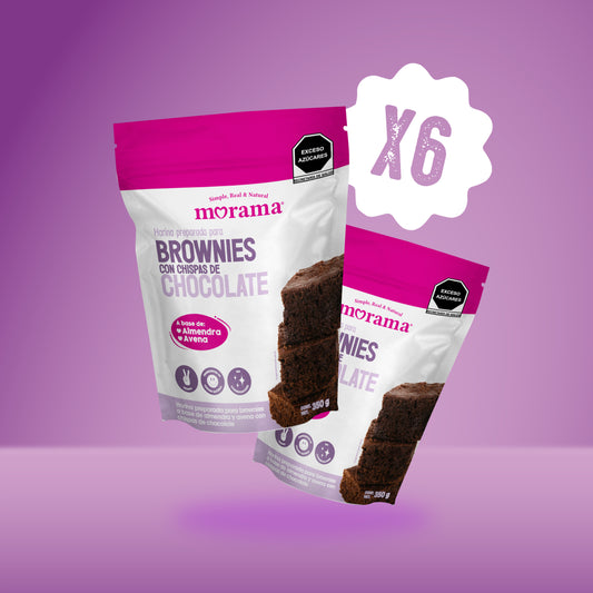 6 Piezas Harina para Brownies con Chispas de Chocolate
