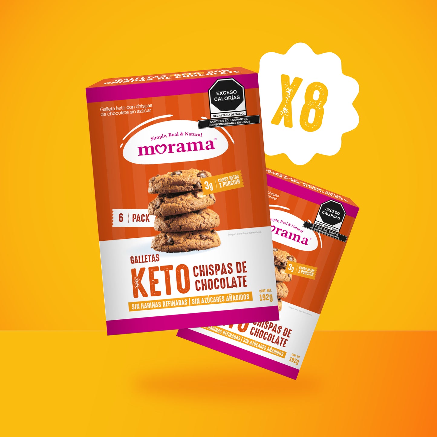 8 Piezas de 6 Pack Galletas keto con chispas chocolate – Morama