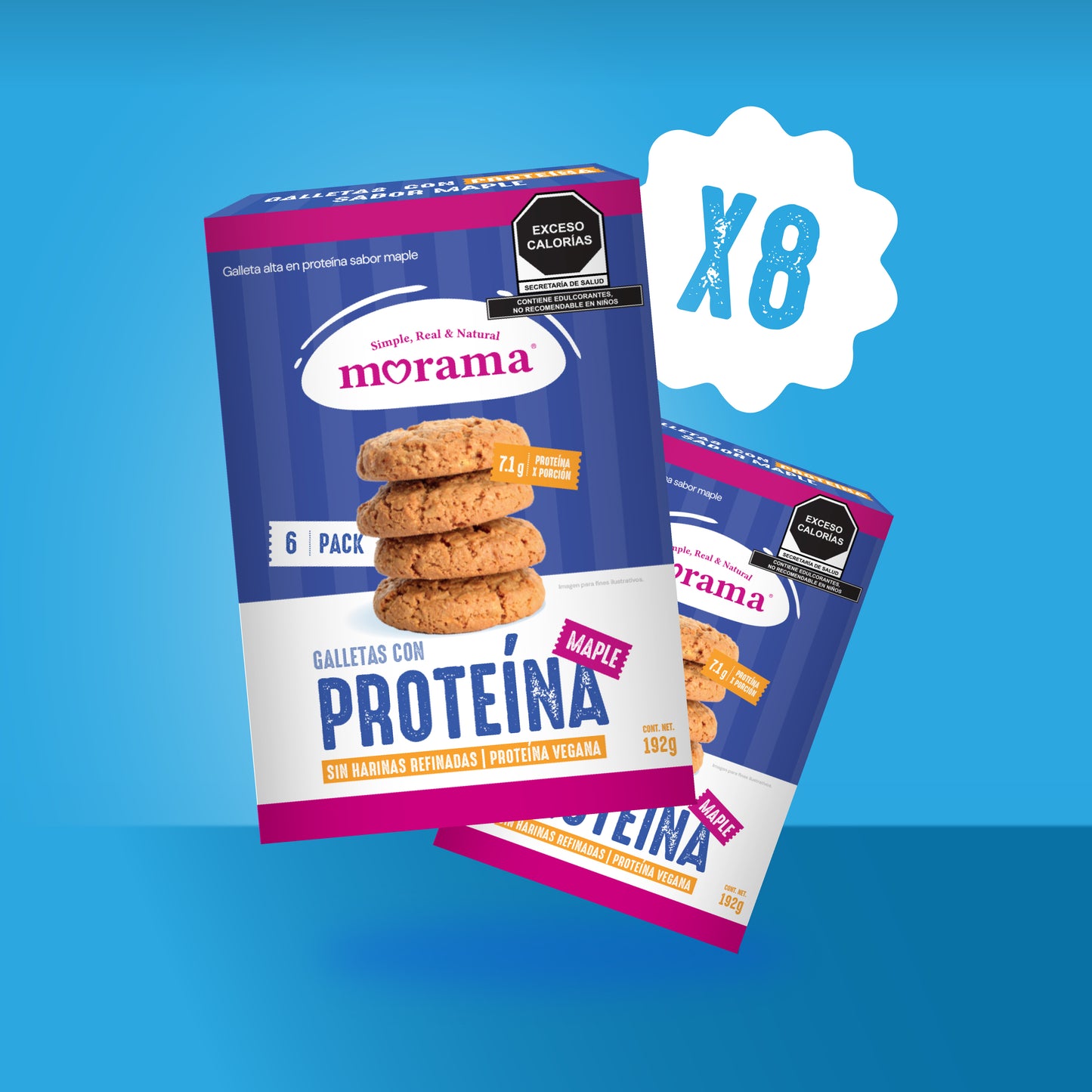 8 Piezas de 6 Pack Galletas con proteína sabor maple