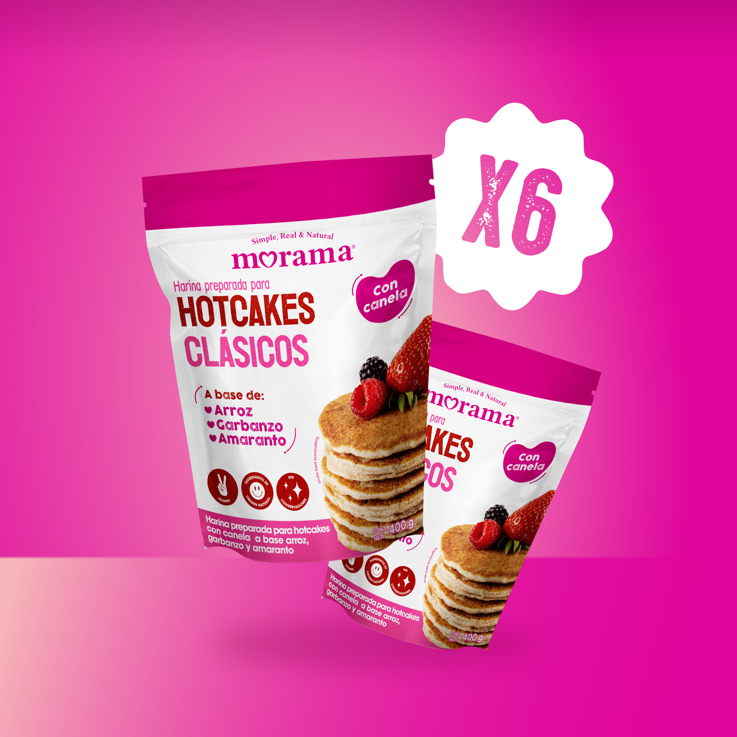 6 Piezas Harina para Hotcakes Clásicos