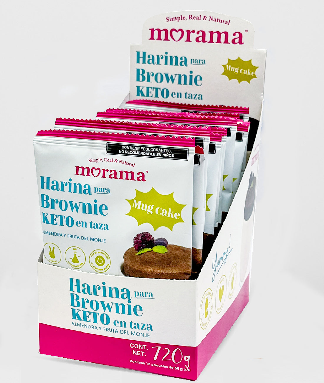 Harina para Brownies KETO (Mug Cake) 12 pack de 60 g